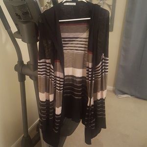 Hooded long cardigan